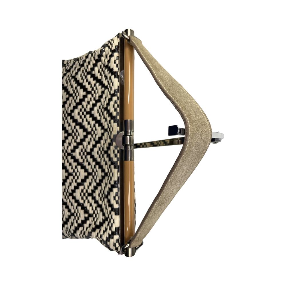 Marni Woven Frame HandBag Black Cream Resin Top Handle Italy Statement Modern - Picture 8 of 14
